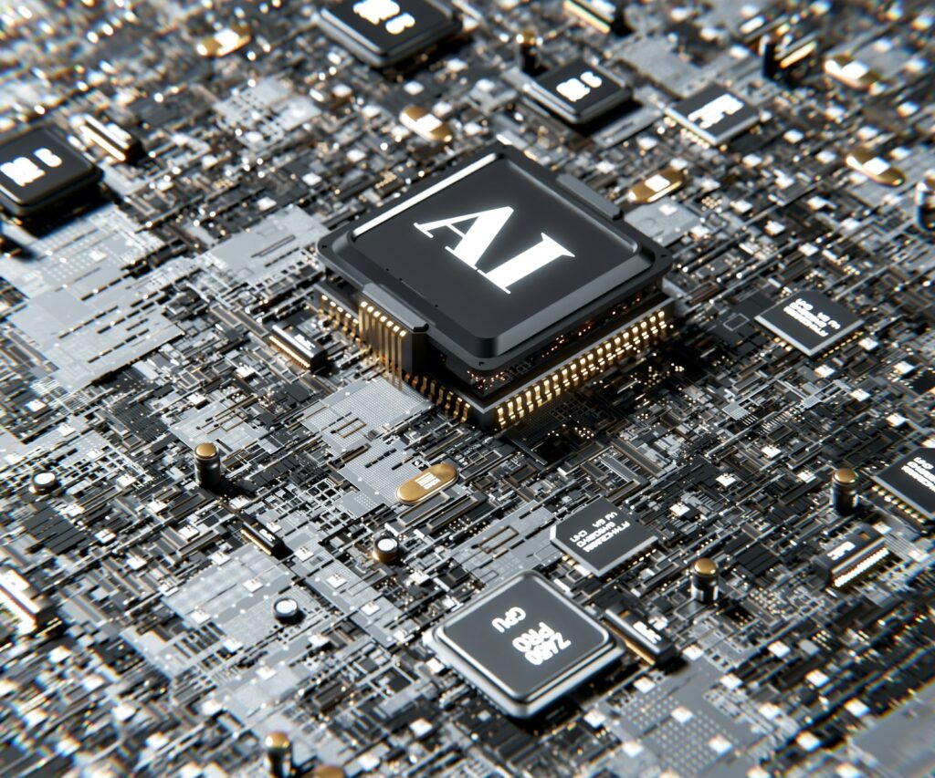 KI-Agenten: Computerchip mit KI-Symbol