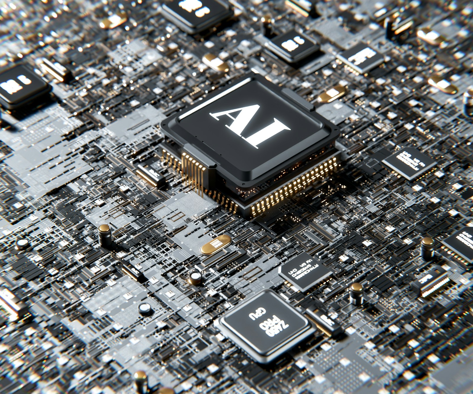 KI-Agenten: Computerchip mit KI-Symbol